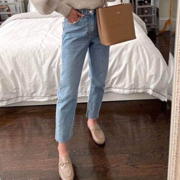 Topshop-Raw Hem Straight Leg Jeans-Size 27 - Picture 1 of 8